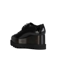 schwarze klobige Leder Oxford Schuhe von Stella McCartney