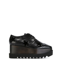 schwarze klobige Leder Oxford Schuhe von Stella McCartney