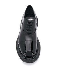schwarze klobige Leder Oxford Schuhe von Alexander McQueen