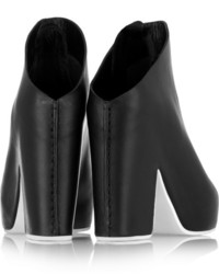 schwarze klobige Leder Pantoletten von Balenciaga