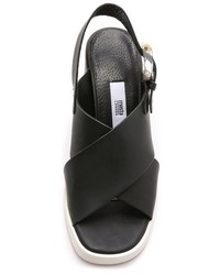schwarze klobige Leder Sandaletten von Miista