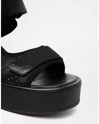 schwarze klobige Leder Sandaletten von Vagabond