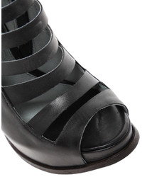 schwarze klobige Leder Sandaletten von Asos