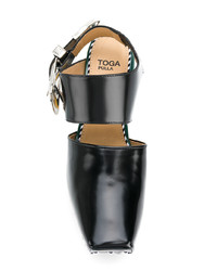 schwarze klobige Leder Sandaletten von Toga Pulla