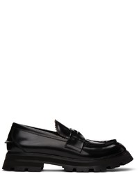schwarze klobige Leder Slipper von Alexander McQueen