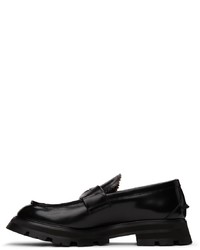schwarze klobige Leder Slipper von Alexander McQueen