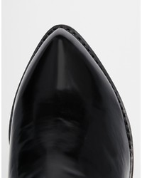 schwarze klobige Leder Stiefeletten von Asos