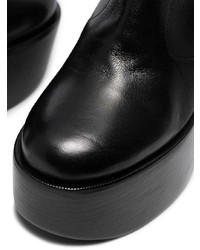 schwarze klobige Leder Stiefeletten von Simon Miller