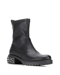 schwarze klobige Leder Stiefeletten von Liu Jo