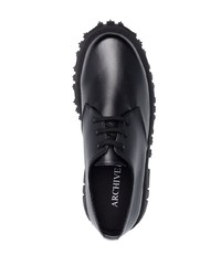 schwarze klobige Segeltuch Derby Schuhe von PHILEO PARIS
