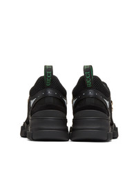 schwarze klobige Segeltuch niedrige Sneakers von Gucci