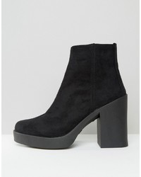 schwarze klobige Stiefeletten von Asos