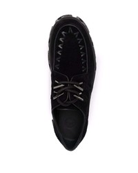 schwarze klobige Wildleder Derby Schuhe von Versace