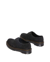 schwarze klobige Wildleder Derby Schuhe von Dr. Martens