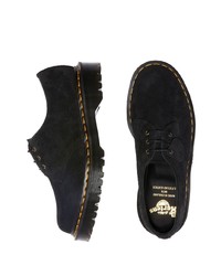 schwarze klobige Wildleder Derby Schuhe von Dr. Martens