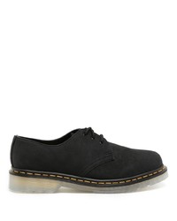 schwarze klobige Wildleder Oxford Schuhe