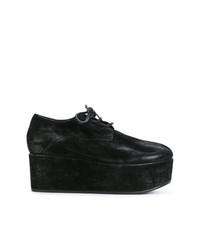 schwarze klobige Wildleder Oxford Schuhe von Marsèll