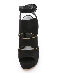 schwarze klobige Wildleder Sandaletten von Stuart Weitzman