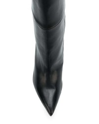 schwarze kniehohe Stiefel aus Leder von Stuart Weitzman