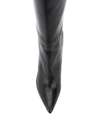 schwarze kniehohe Stiefel aus Leder von Stuart Weitzman
