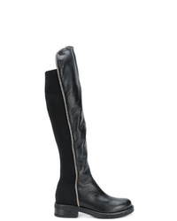 schwarze kniehohe Stiefel aus Leder von Albano