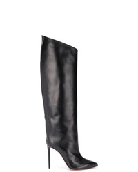 schwarze kniehohe Stiefel aus Leder von Alexandre Vauthier