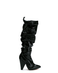 schwarze kniehohe Stiefel aus Leder von Andrea Bogosian