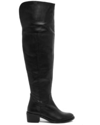 schwarze kniehohe Stiefel aus Leder von Asos