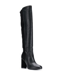 schwarze kniehohe Stiefel aus Leder von Stuart Weitzman