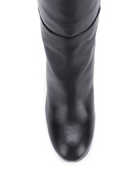 schwarze kniehohe Stiefel aus Leder von Stuart Weitzman