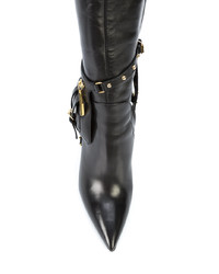 schwarze kniehohe Stiefel aus Leder von Kendall Miles