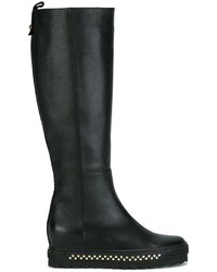 schwarze kniehohe Stiefel aus Leder von Baldinini