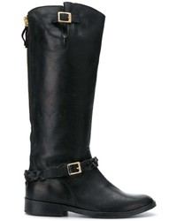 schwarze kniehohe Stiefel aus Leder von Golden Goose Deluxe Brand