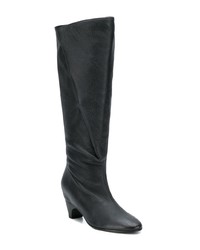 schwarze kniehohe Stiefel aus Leder von Marc Ellis