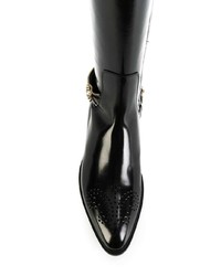 schwarze kniehohe Stiefel aus Leder von Lanvin