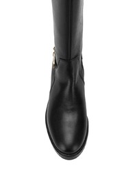 schwarze kniehohe Stiefel aus Leder von Tommy Hilfiger