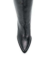 schwarze kniehohe Stiefel aus Leder von Le Silla