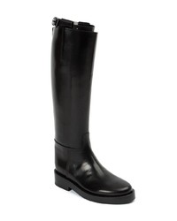 schwarze kniehohe Stiefel aus Leder von Ann Demeulemeester Blanche