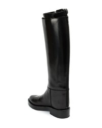 schwarze kniehohe Stiefel aus Leder von Ann Demeulemeester Blanche