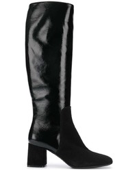 schwarze kniehohe Stiefel aus Leder von Casadei