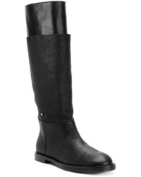 schwarze kniehohe Stiefel aus Leder von MM6 MAISON MARGIELA