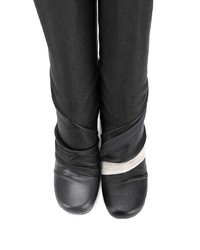 schwarze kniehohe Stiefel aus Leder von Rick Owens