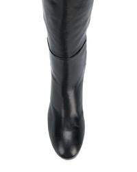 schwarze kniehohe Stiefel aus Leder von Stuart Weitzman