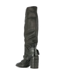 schwarze kniehohe Stiefel aus Leder von Marsèll
