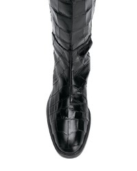 schwarze kniehohe Stiefel aus Leder von Alberto Gozzi