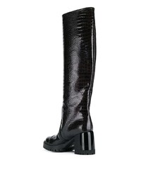 schwarze kniehohe Stiefel aus Leder von Casadei