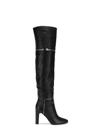 schwarze kniehohe Stiefel aus Leder von Giuseppe Zanotti Design