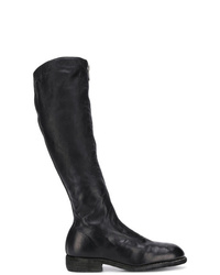 schwarze kniehohe Stiefel aus Leder von Guidi