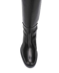 schwarze kniehohe Stiefel aus Leder von Stuart Weitzman