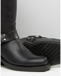 schwarze kniehohe Stiefel aus Leder von Frye